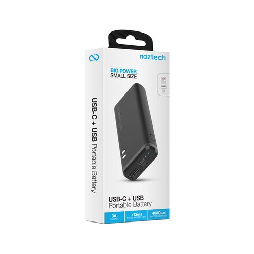 Naztech 4000mAh Portable USB-C Power Bank